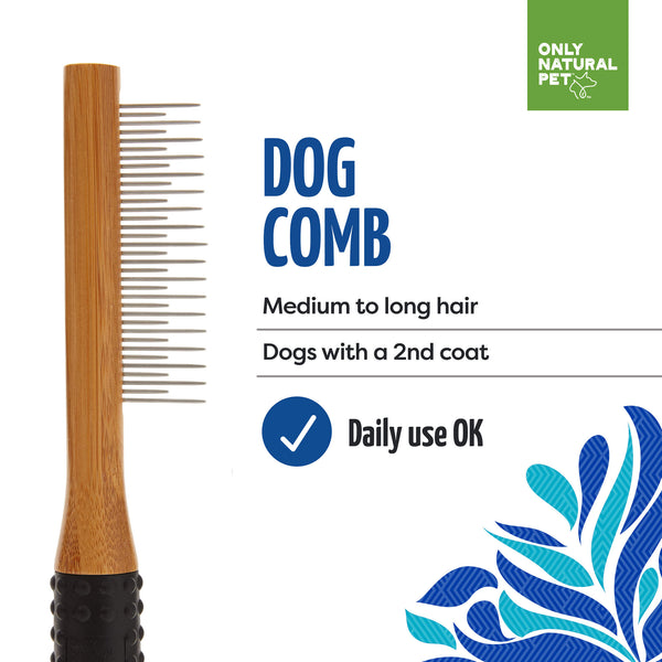Only Natural Pet Comb for dogs with eco-friendly bamboo