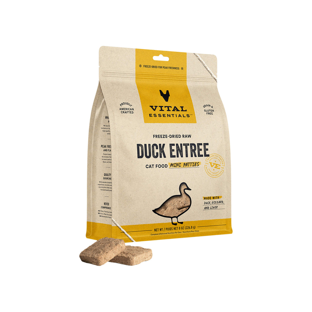 Vital Essentials Freeze Dried Cat Food - Chicken Mini Patties, Grain & Gluten Free, 8 Oz Bag