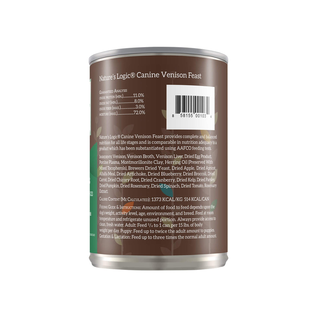Nature's Logic Canine Venison Feast 13.2 oz Canned Wet Food for