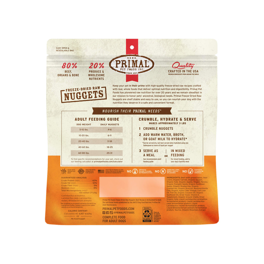 Primal Pet Foods Freeze-Dried Nuggets Dog Food | Only Natural Pet