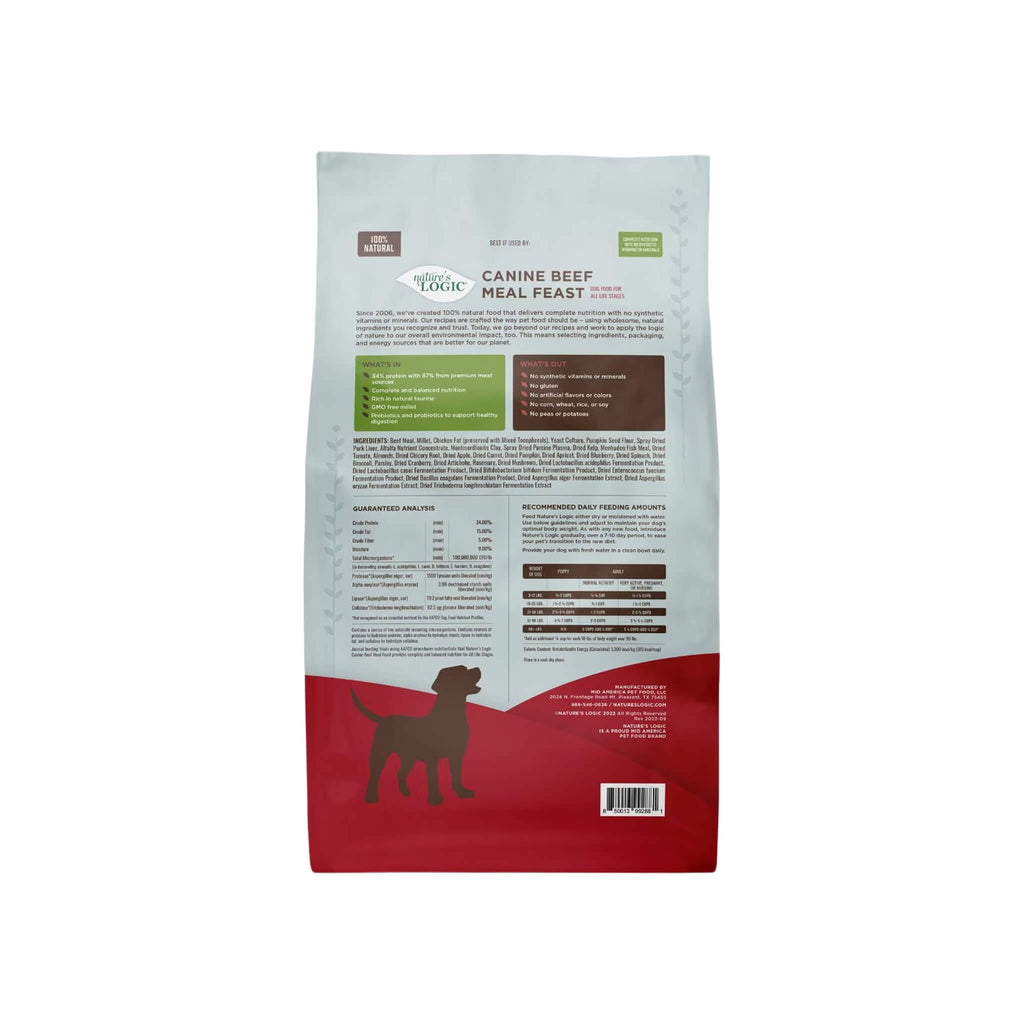 Nature's Logic Original Beef Meal Feast Dry Food for Dogs – Only