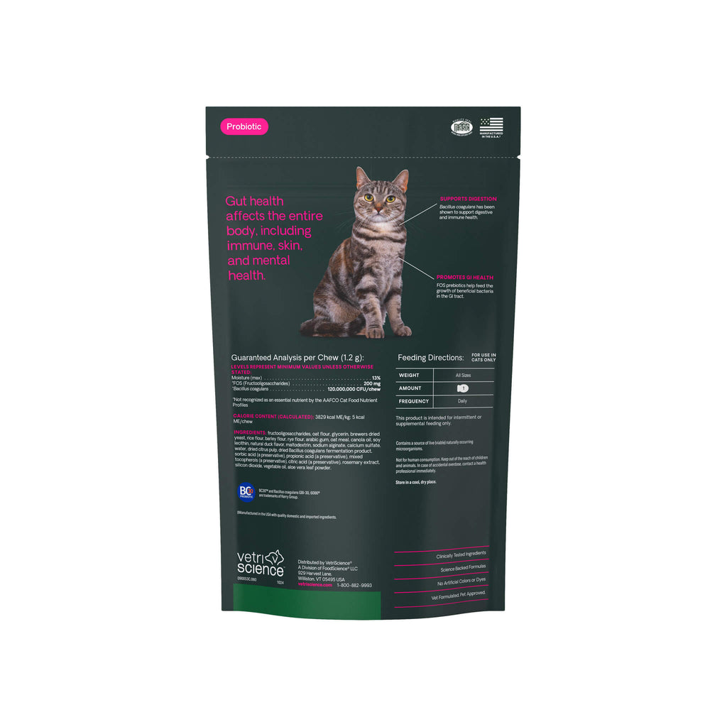 VetriScience Probiotic Gut Health Cat Supplement Only Natural Pet
