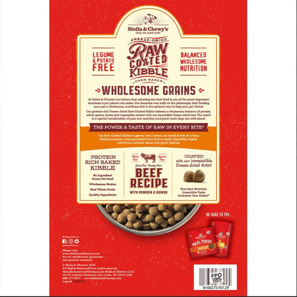 Stella & Chewy's Raw Coated Wholesome Grains Dry Dog Food, Chicken, 22-lb