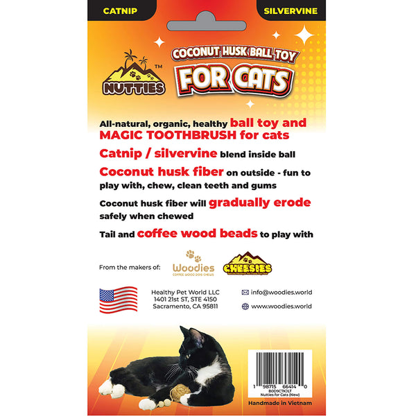 Healthy Pet World Coconut Husk Balls for Cats Back of Package