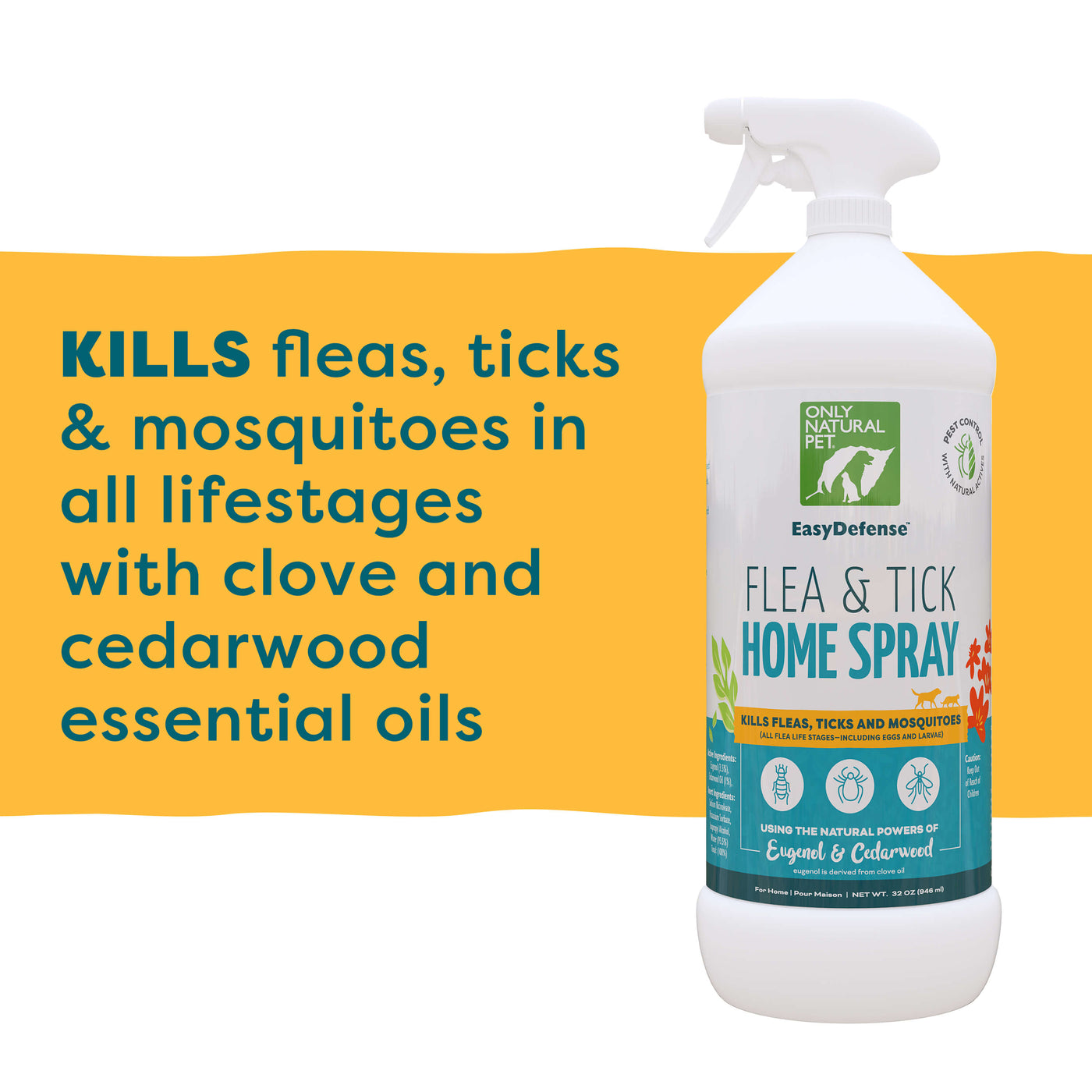 EasyDefense Flea & Tick Home Spray for Dogs & Cats | Only Natural Pet