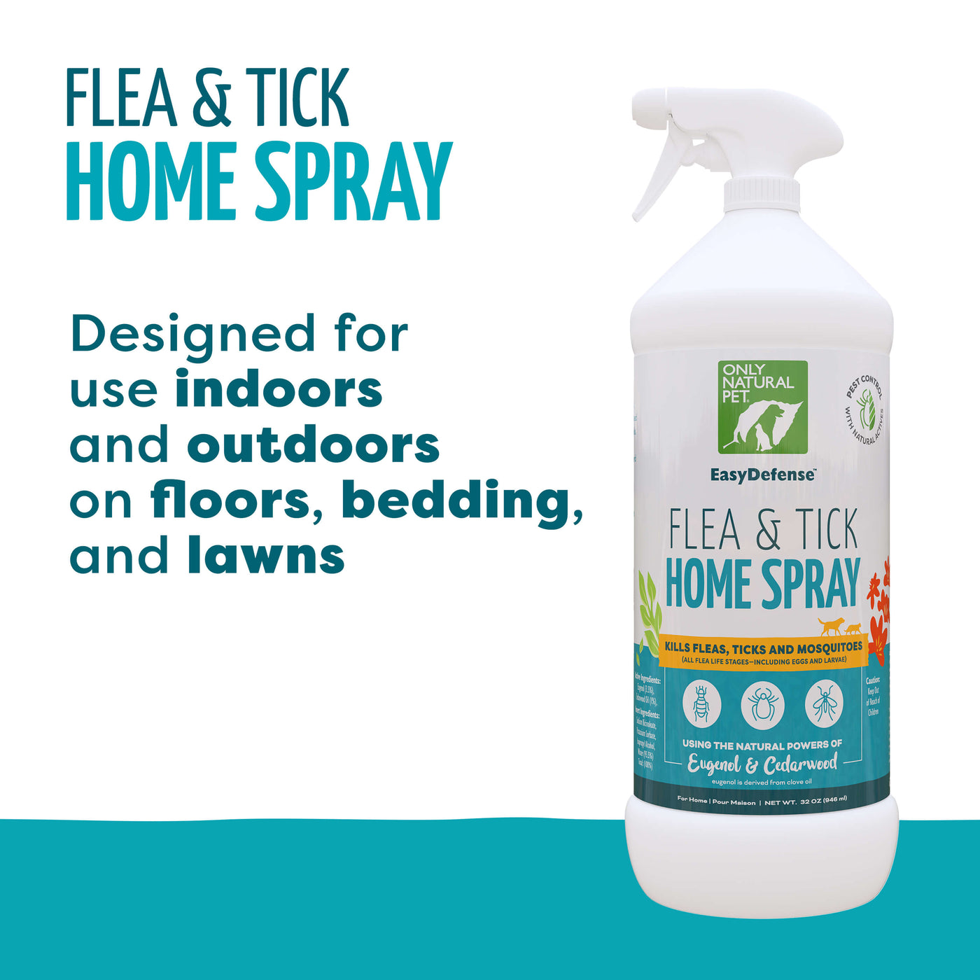 EasyDefense Flea & Tick Home Spray for Dogs & Cats | Only Natural Pet