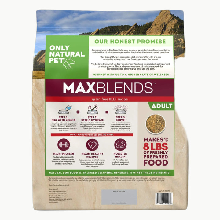 MaxBlends Grain Free Beef Dehydrated Dog Food Only Natural Pet