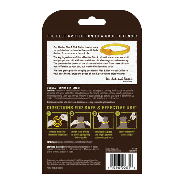Earth Animal Flea & Tick Herbal Cat Collar Back