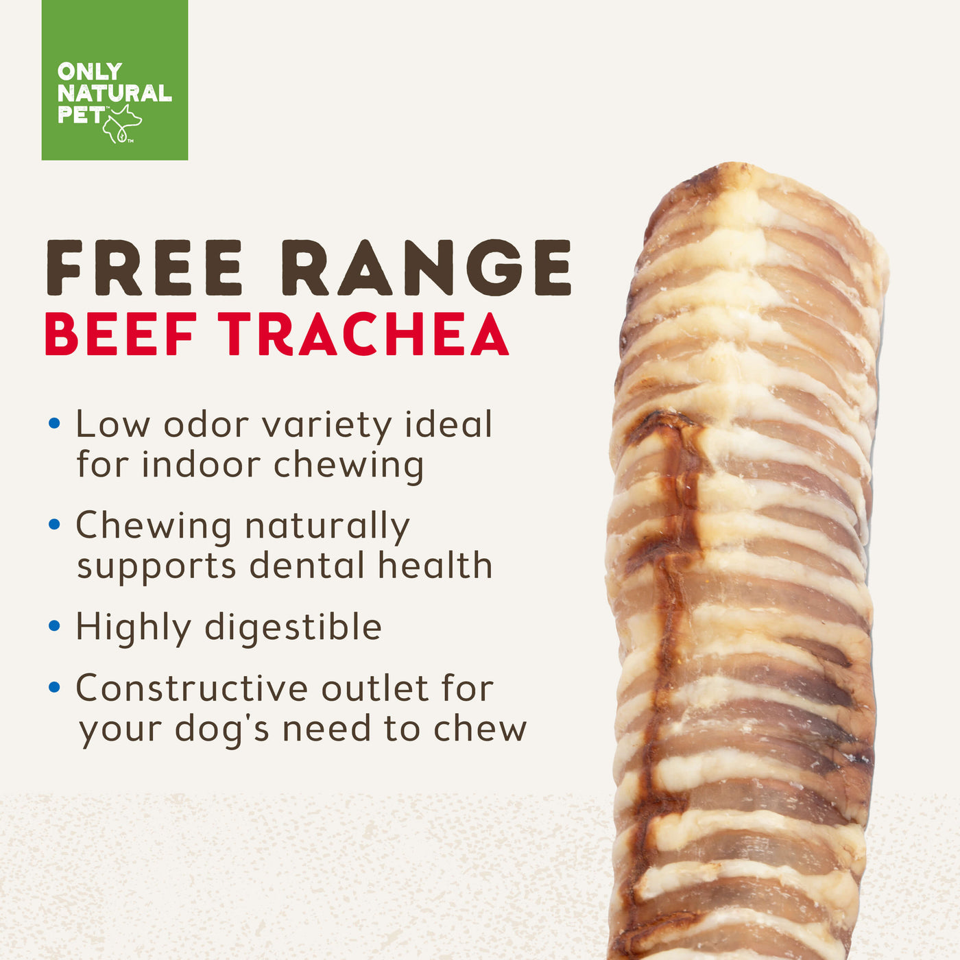 Free Range Beef Trachea Chew For Dogs Only Natural Pet