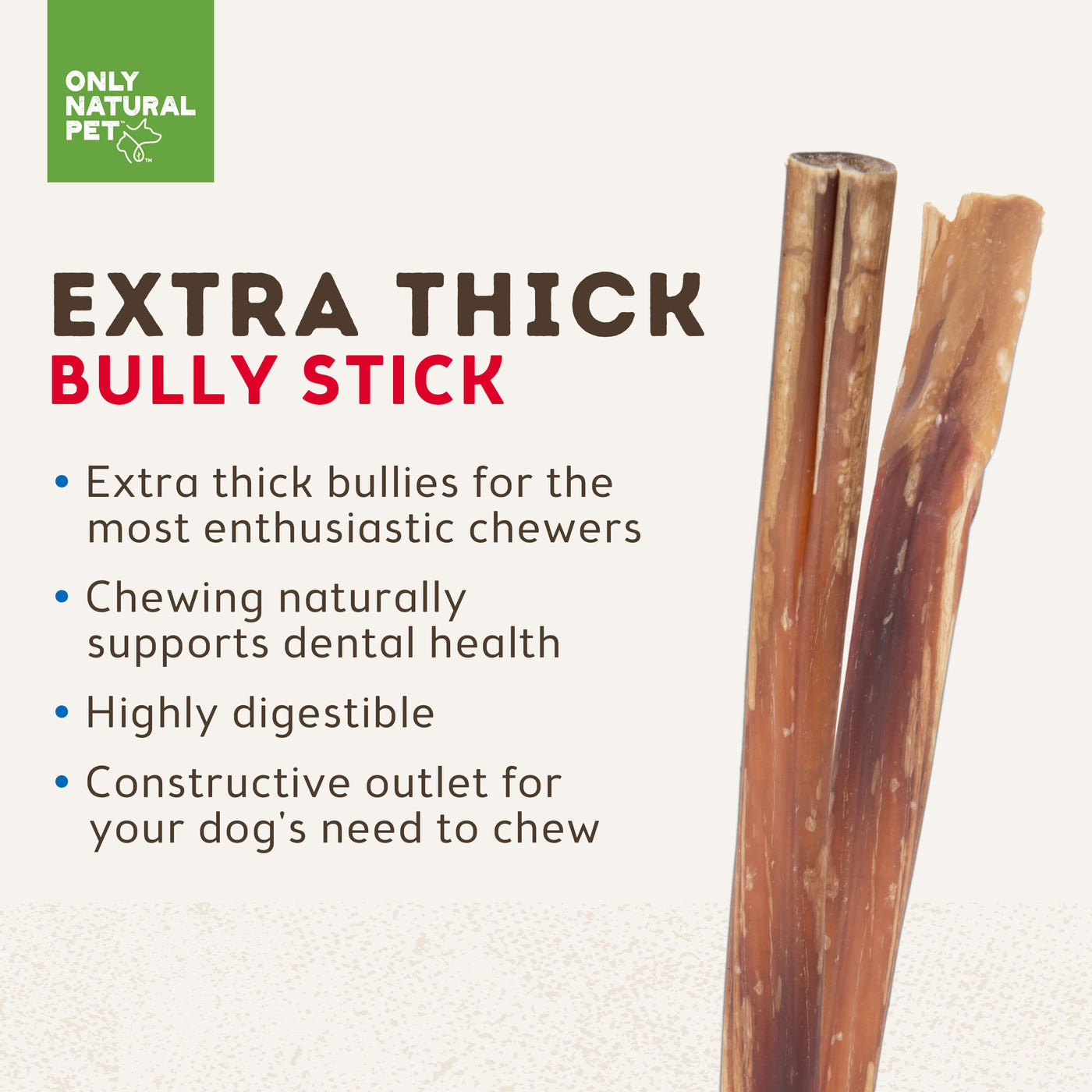 Free Range Extra Thick Bully Sticks for Dogs Only Natural Pet