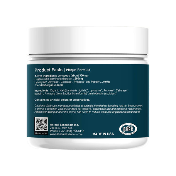 Animal Essentials SeaDent Kelp & Enzymes Plaque & Tartar Control Powder for Dogs Container Side Left