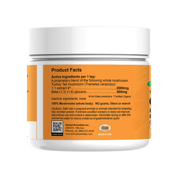 Animal Essentials COMBAT Mushroom Powder for Dogs & Cats Bottle Side Left