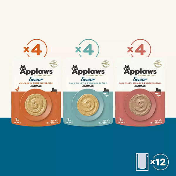Applaws Grain Free Limited Ingredient Mousse Wet Cat Food Pouches for Senior Cats Contents