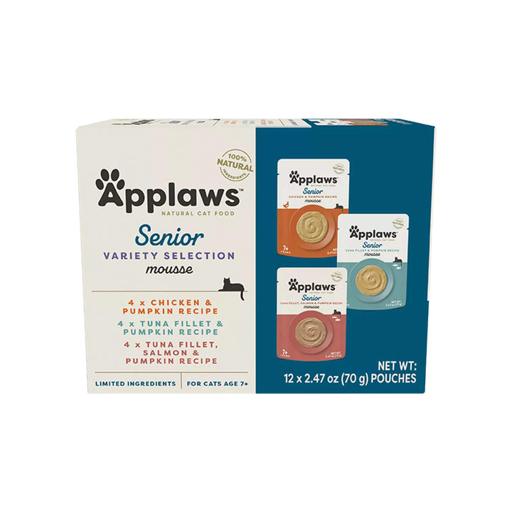 Applaws Grain Free Limited Ingredient Mousse Wet Cat Food Pouches for Senior Cats Front