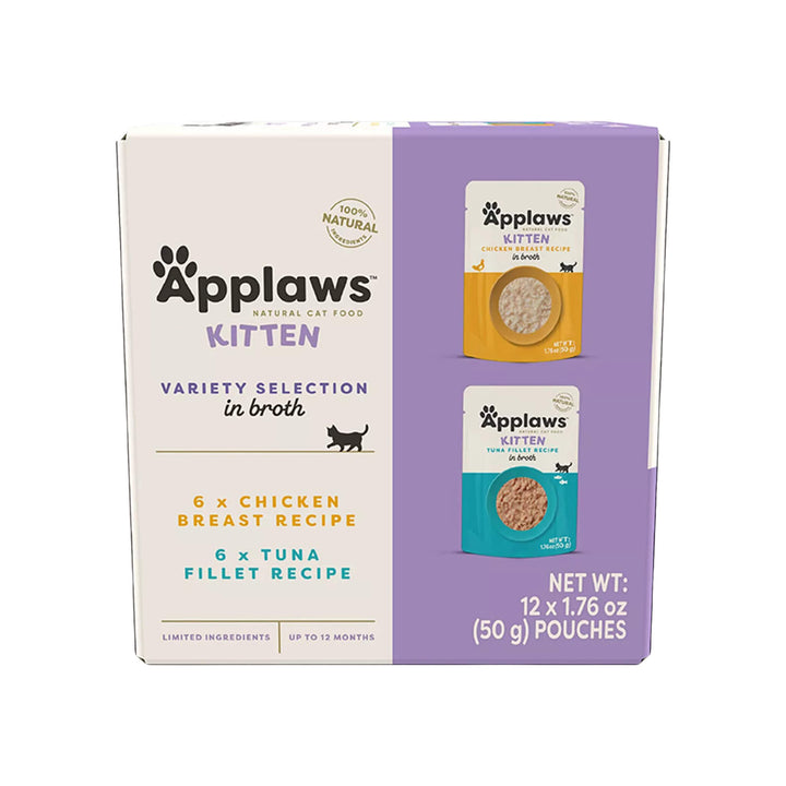 Applaws Grain Inclusive Shredded in Broth Wet Kitten Food Pouches Front