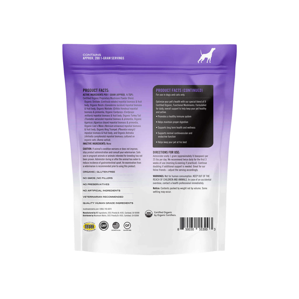 Canine Matrix Organic Mushroom Supplement for Dogs | Only Natural Pet
