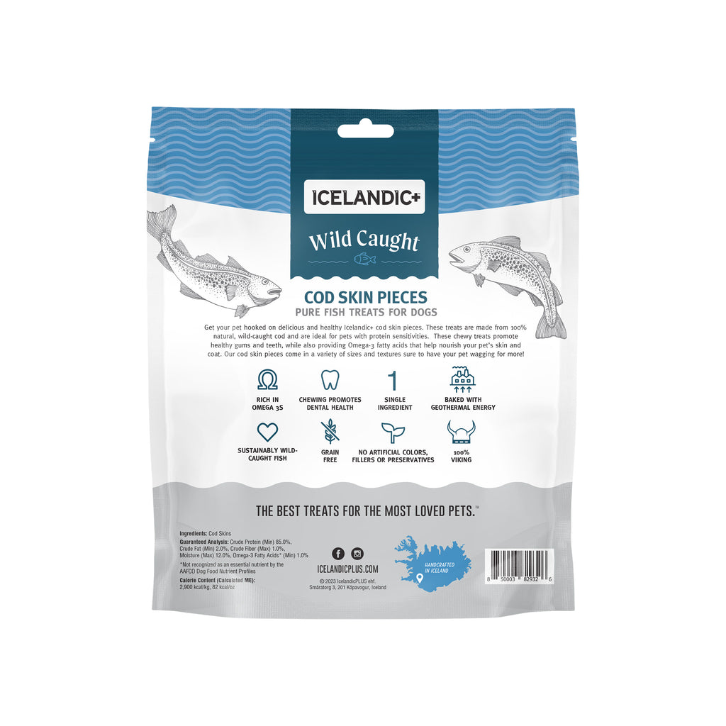Pet Cod Fish Icelandic+ Cod Skin Fish Chews for Dogs | Only Natural Pet