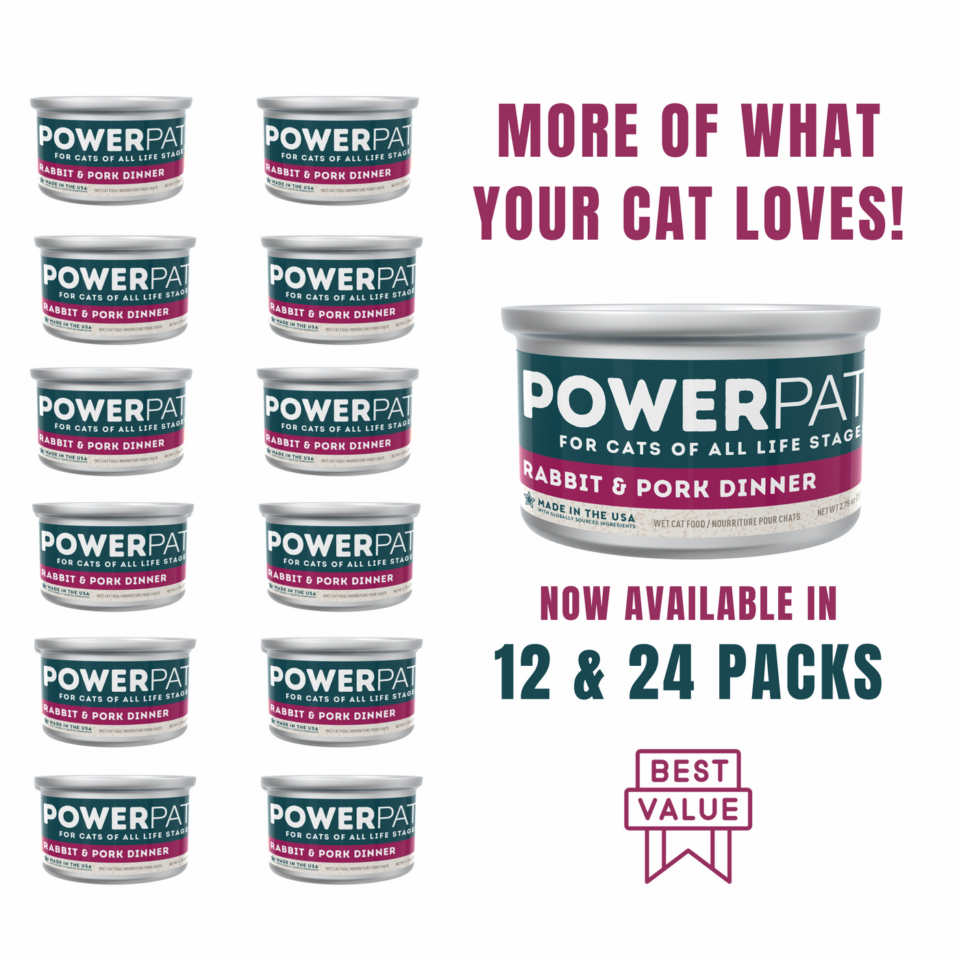 Only Natural Pet PowerPate Grain Free Rabbit Pork Wet Cat Food Only Natural Pet