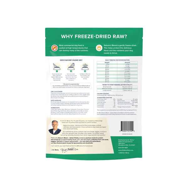 Dr. Marty Nature’s Blend Active Vitality Freeze Dried Dog Food