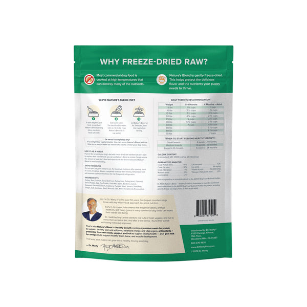 Dr. Marty Nature’s Blend Healthy Growth Freeze Dried Dog Food