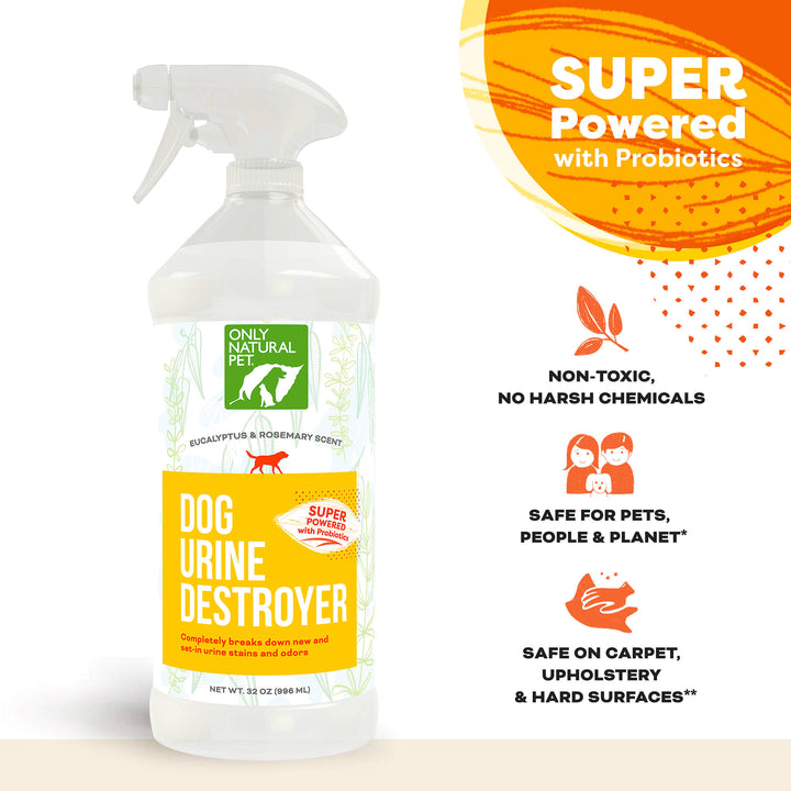Urine Stain & Odor Destroyer Probiotic Spray for Dogs Only Natural Pet