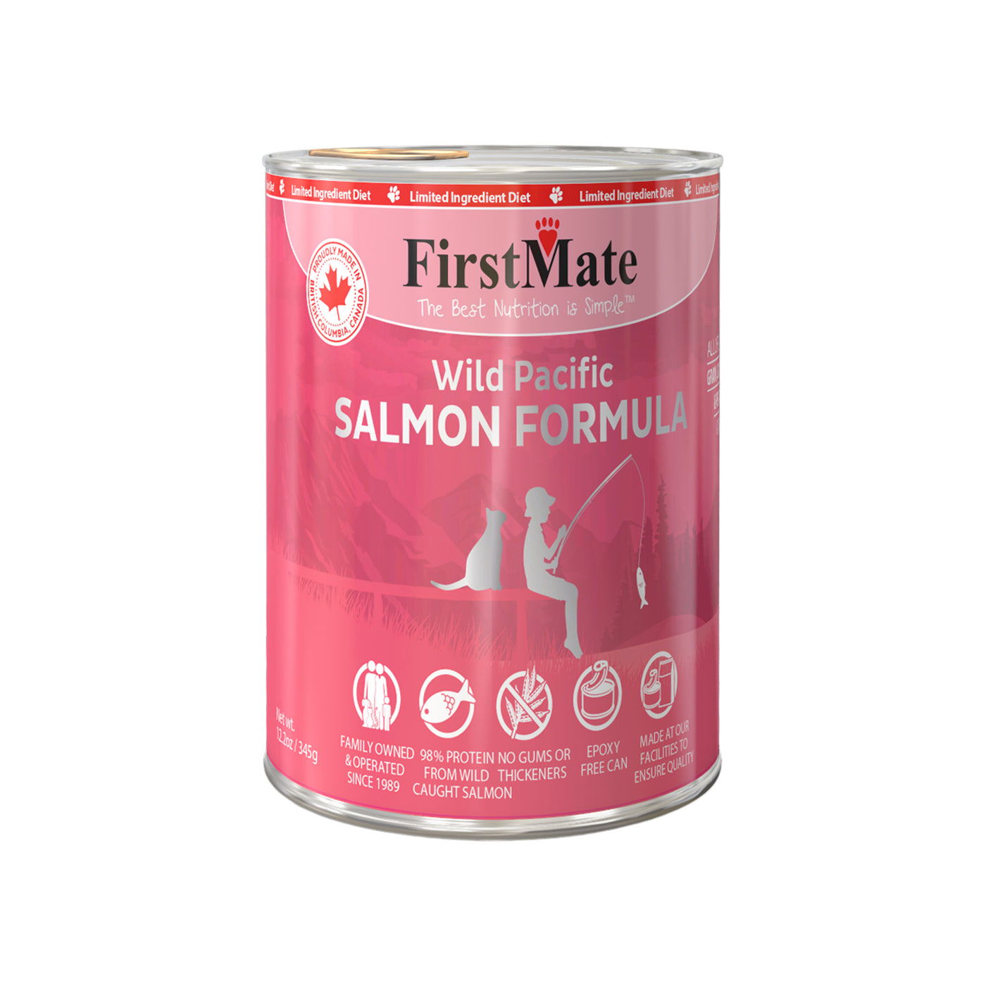 FirstMate Salmon Formula Limited Ingredient Grain-Free Canned Cat Food, 12.2-oz, Case of 12