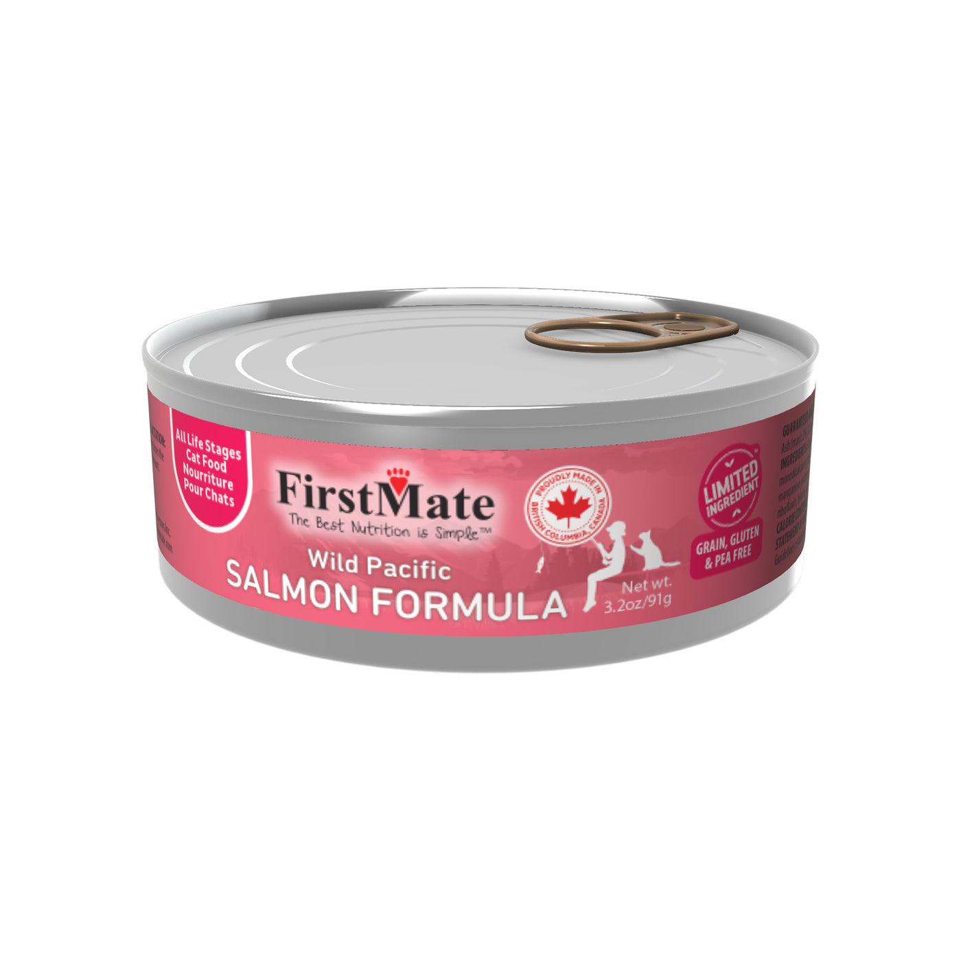 FirstMate Salmon Formula Limited Ingredient Grain-Free Canned Cat Food, 12.2-oz, Case of 12