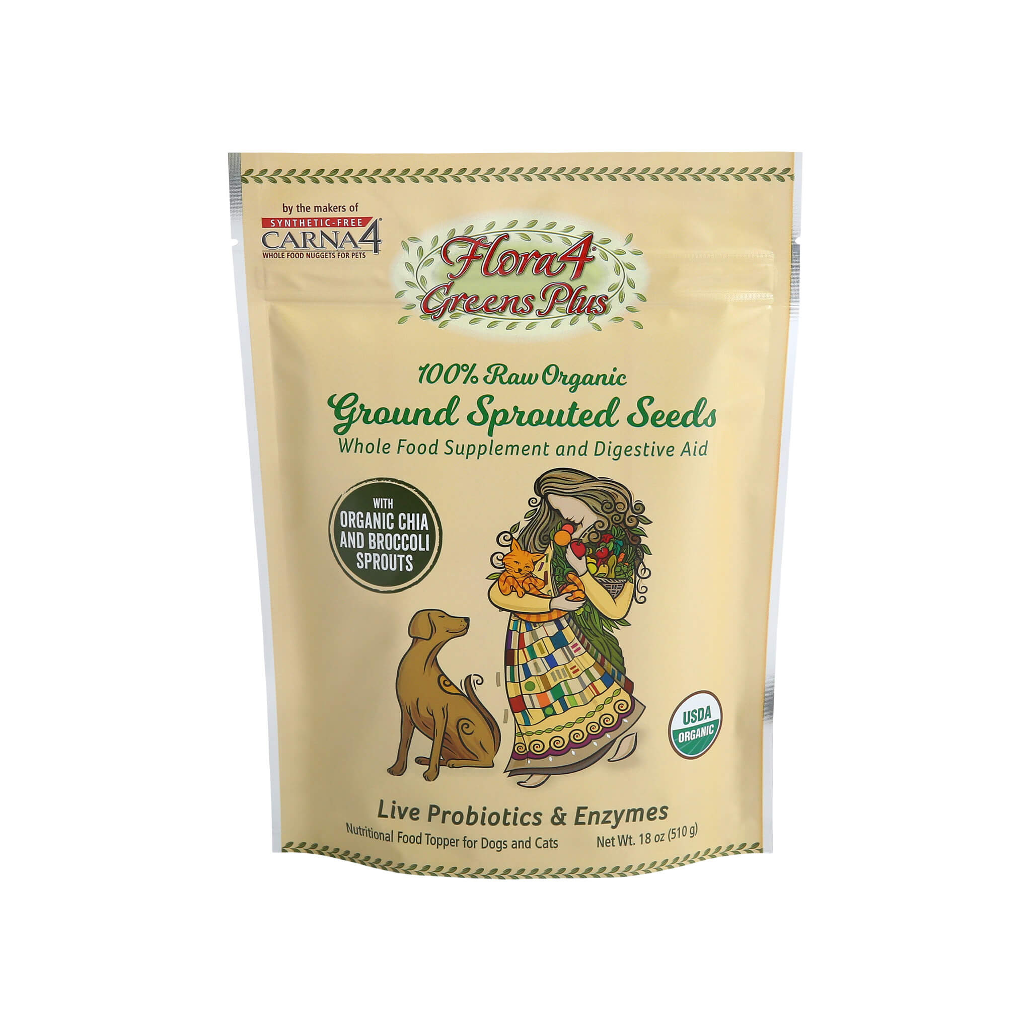 Carna4 Flora4 Ground Sprouted Seeds For Dogs & Cats | Only Natural Pet