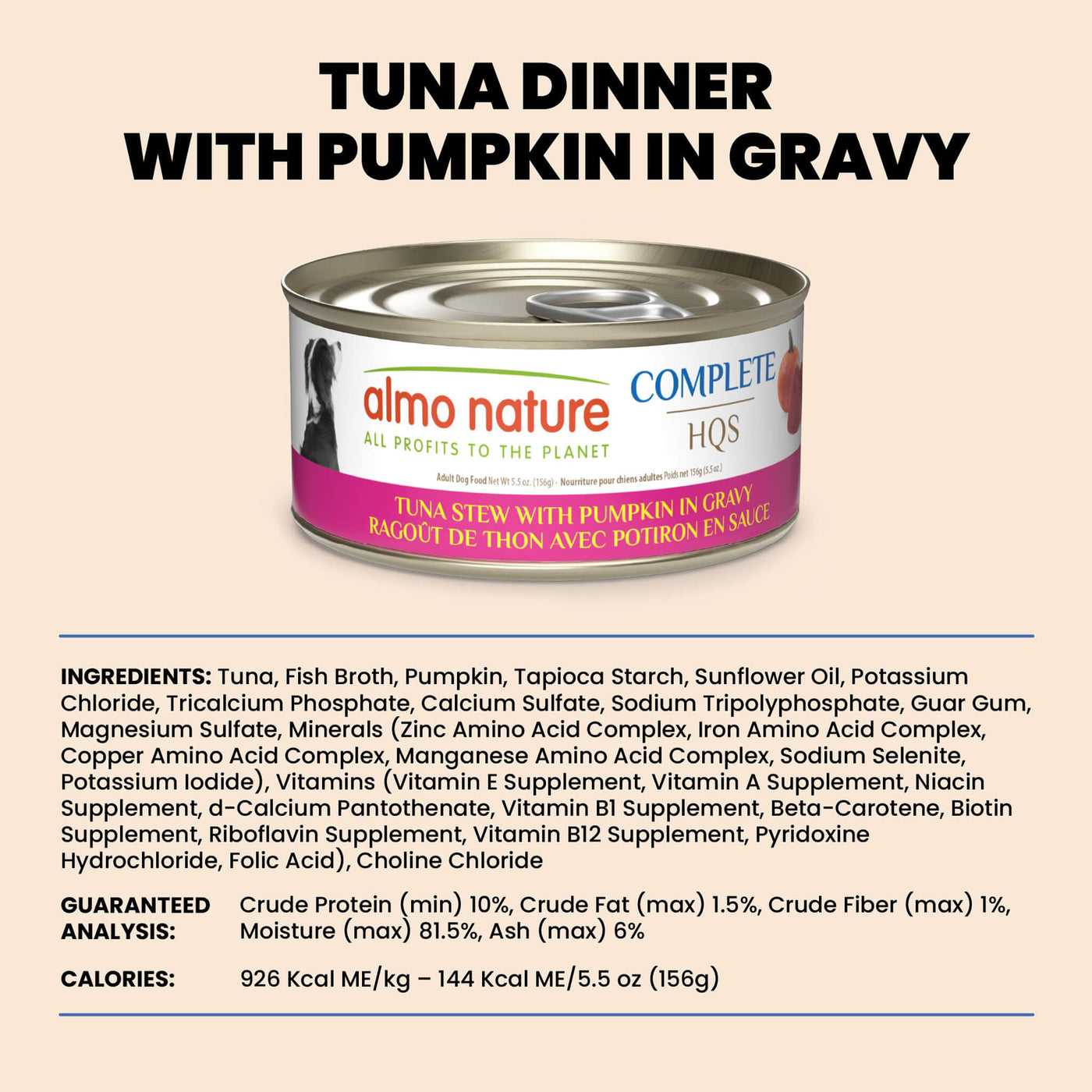 Almo Nature Complete HQS Chicken Dinner with Pumpkin Dog Food, 5.5-oz, case of 12