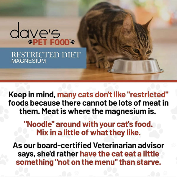 Dave's Pet Food Restricted Diet Magnesium Wet Cat Food Infographic