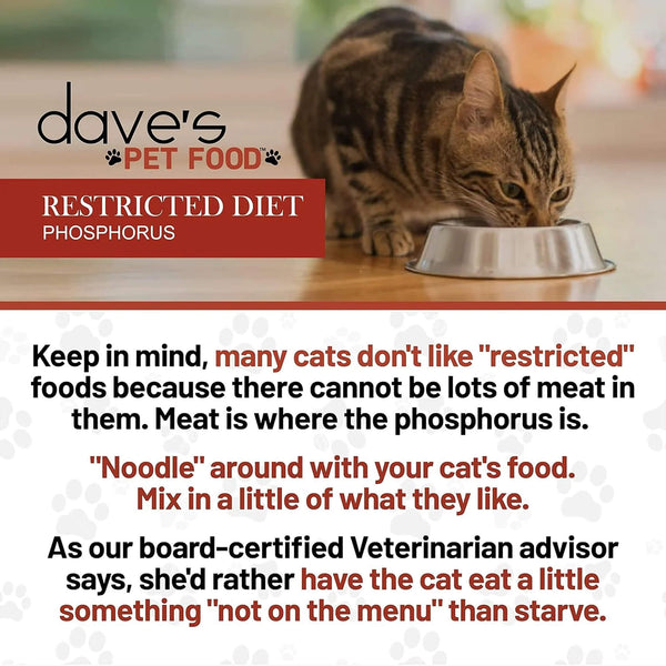 Dave's Pet Food Restricted Diet Phosphorus Wet Cat Food Infographic