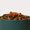 Jinx Homemades Grain Inclusive Wet Dog Food Chicken with Kibble in Bowl Side View