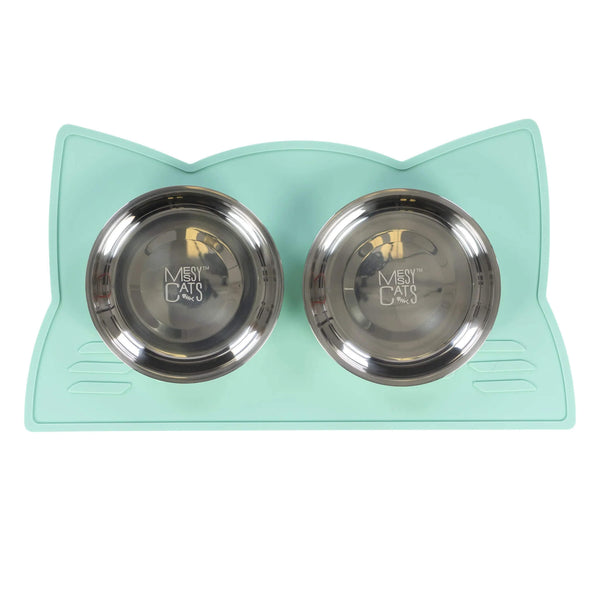 Messy Mutts Non-Slip Bowl Mat for Cats with bowls