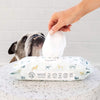 The New Zealand Natural Pet Food Co. WOOF Manuka Honey Wipes for Dogs with a Bulldog