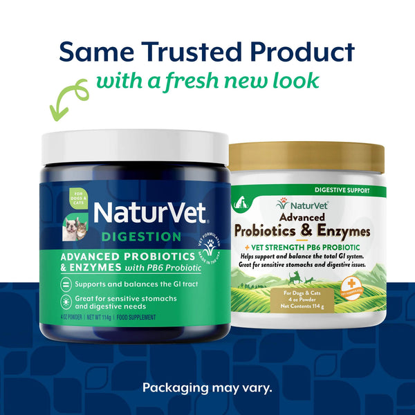 NaturVet Advanced Probiotics & Enzymes Powder for Dogs & Cats Transition