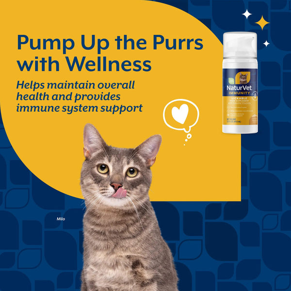 NaturVet Lickable Immunity Supplement for Cats Pump Up the Purrs