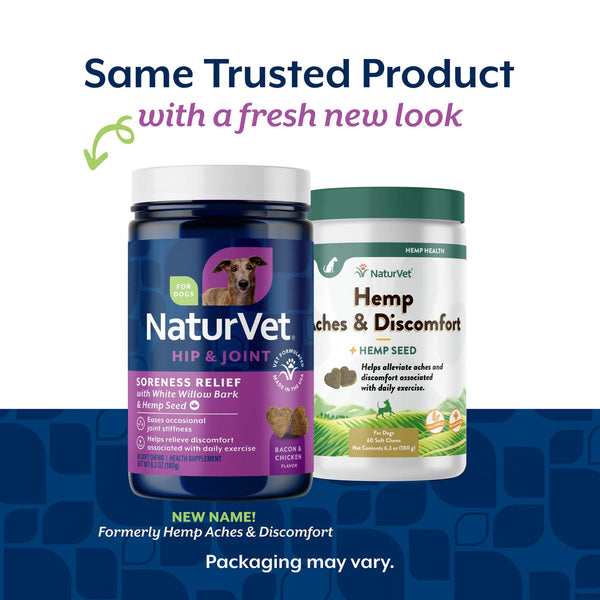 NaturVet Soreness Relief with Hemp Soft Chews for Dogs Transition