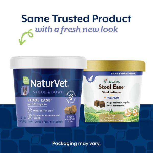 NaturVet Stool Ease Stool Softener Plus Pumpkin Soft Chews for Dogs Transition