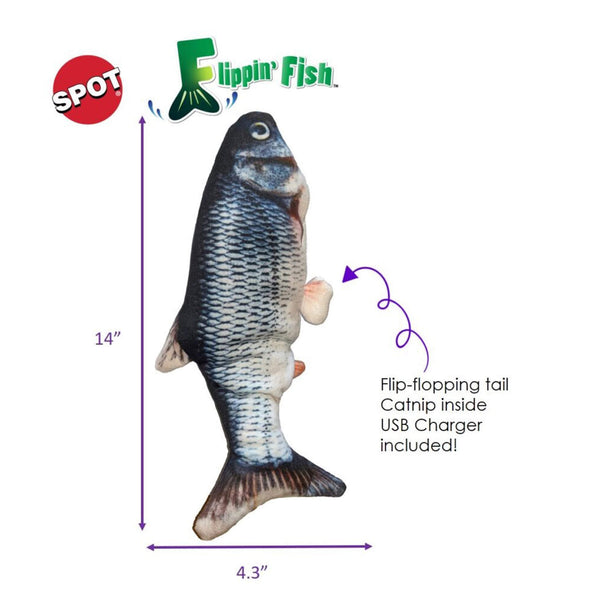 SPOT Flippin Fish Cat Toy Dimensions