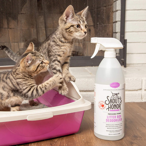 Skout'S Honor Cat Litter Box Deodorizer Bottle with Kittens