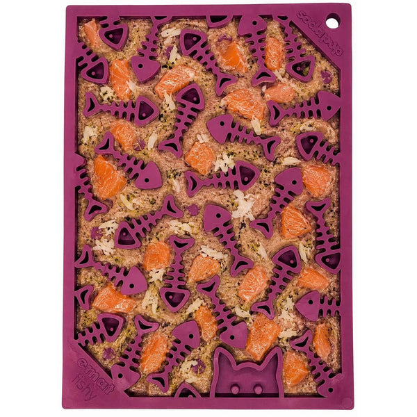 SodaPup eMat Lick Mat for Cats Filled Fishy Design