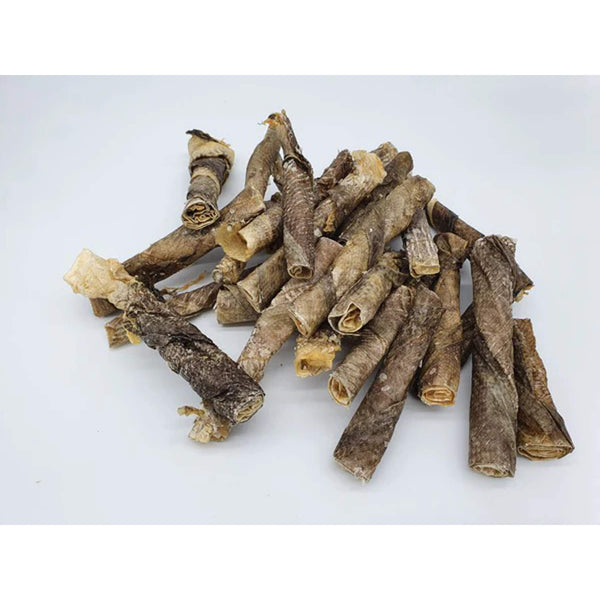 Tickled Pet Icelandic Codfish Skin Rolls Dog Treats Pile of Rolls
