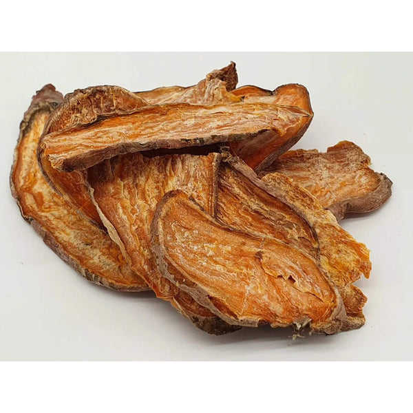 Tickled Pet Sweet Potato Chew Strips Dog Treats Pile of Slices