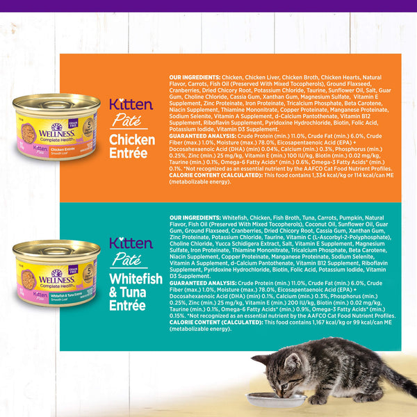 Wellness Complete Health Grain-Free Pate Canned Kitten Food Variety Pack Ingredients