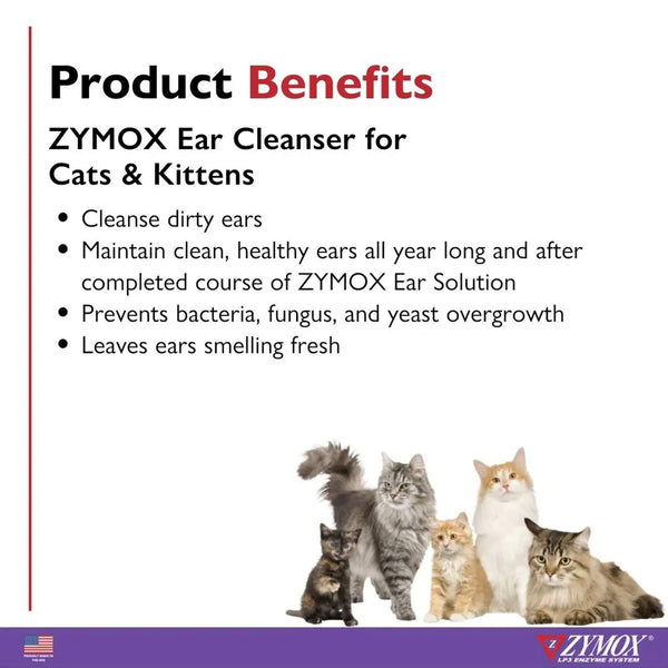 Zymox Enzymatic Ear Cleanser for Cats & Kittens Benefits