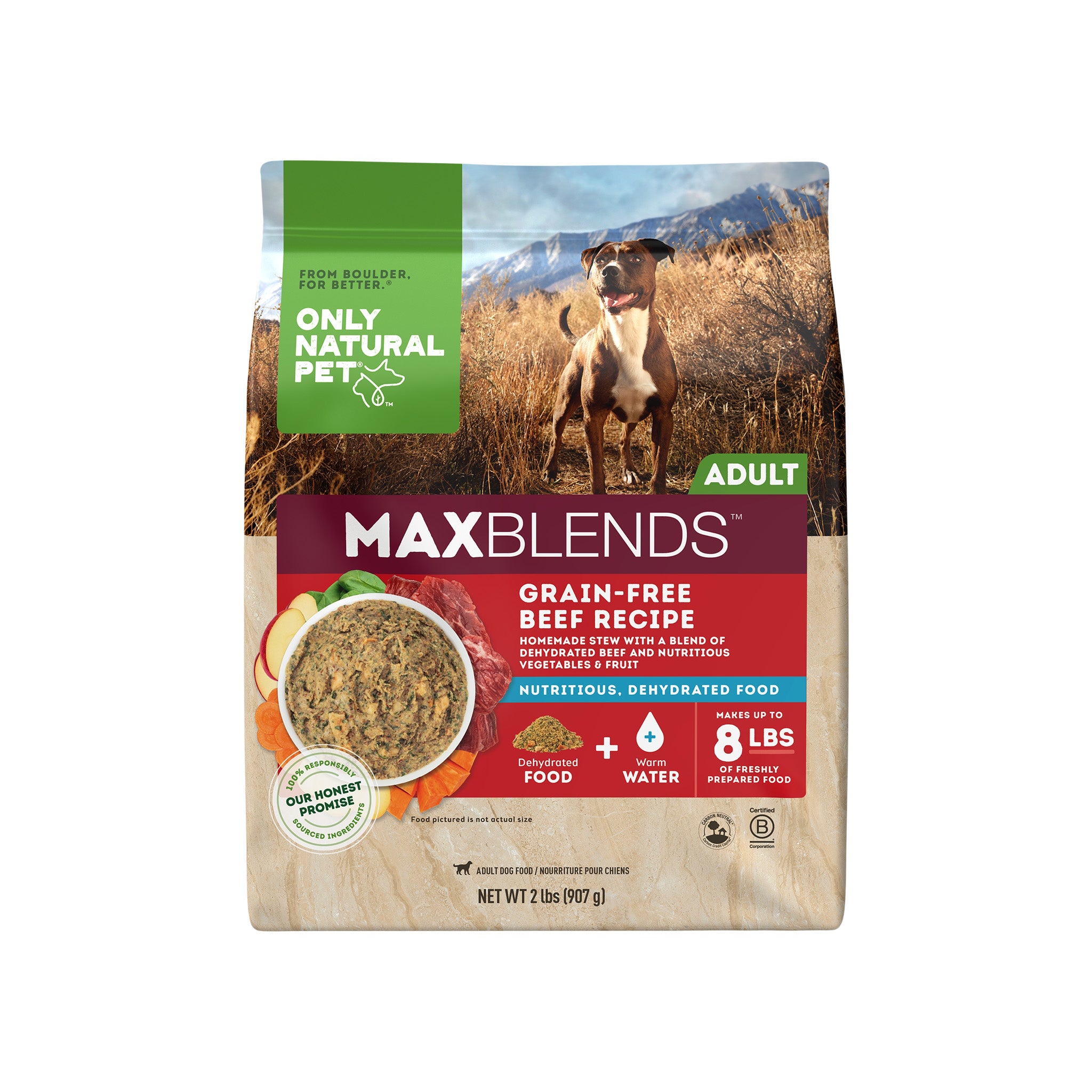 MaxBlends Grain-Free Beef Dehydrated Dog Food Only Natural Pet
