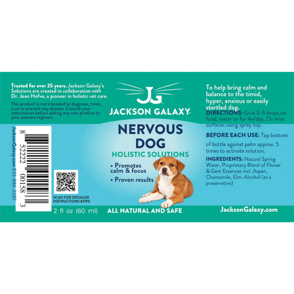 Jackson Galaxy Nervous Dog Solution Label