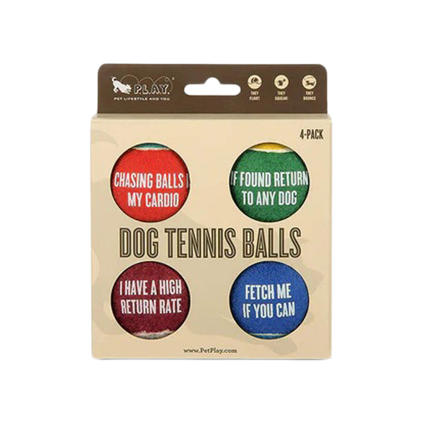 P.L.A.Y. Tennis Ball Dog Toys 4 pack