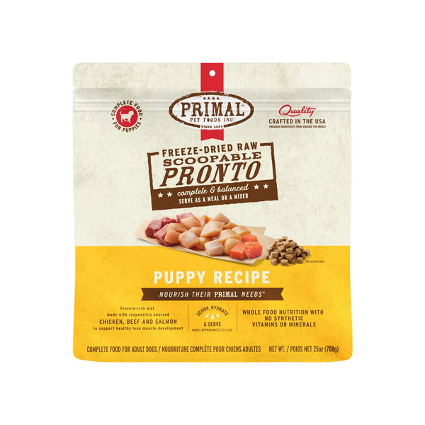 Primal Pet Foods Pronto Freeze-Dried Raw Puppy Food Bag Front