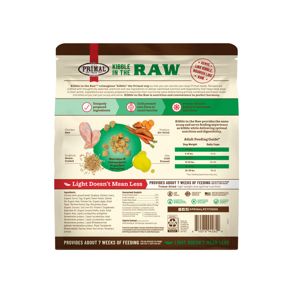 Primal Kibble in the Raw Small Breed Food Back of Bag